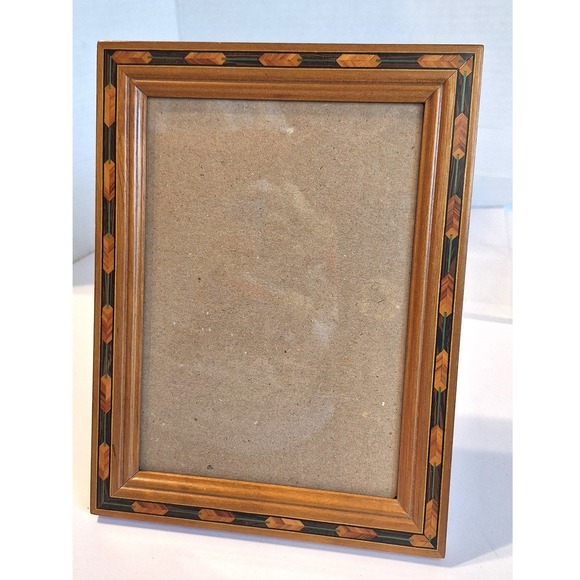 Fetco Other - Fetco Wood Inlay Picture Frame 5x7 Marquetry Geometric Handcrafted Thailand
